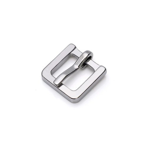 Mirror-polished square frame pin buckle, 9 x 9mm