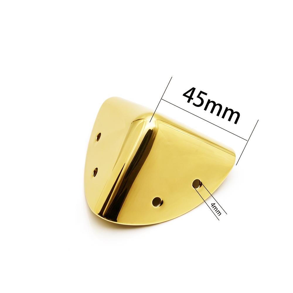 Close-up of round box corner protector with mounting holes