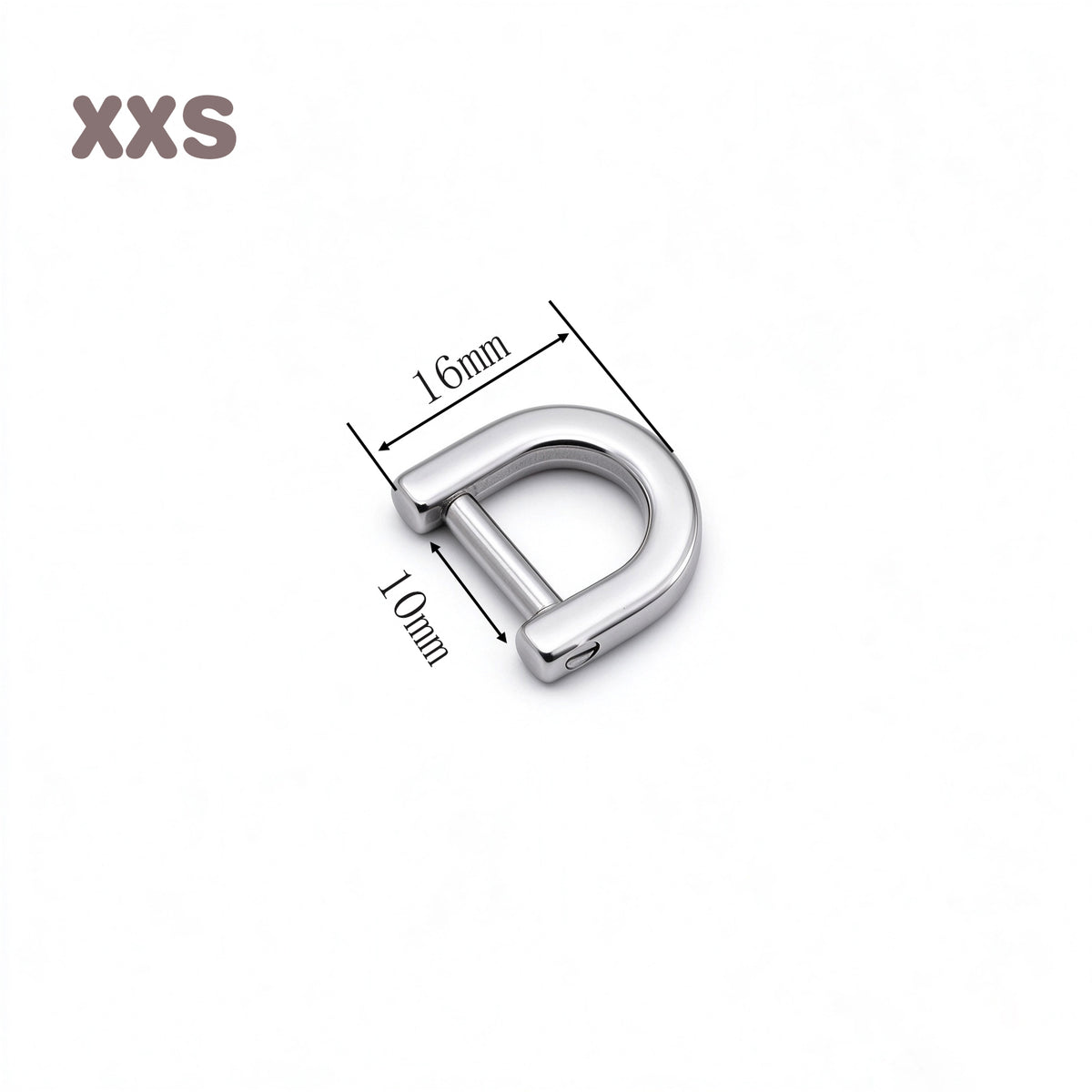 316 Stainless Steel Detachable Screw D Ring | Silver D Shackle for Bag, Purse, Leather Craft Hardware, 5 Sizes Available