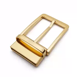 Men's Reversible Rotating Pin Belt Buckle, 38.8mm Inner Width, Metal Square Belt Buckle Replacement, Gold / Silver / Black