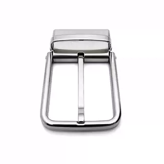 Men's Reversible Rotating Pin Belt Buckle, 39mm Inner Width, Rounded Square Silver Metal Belt Buckle Replacement