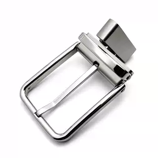 Men's Reversible Rotating Pin Belt Buckle, 39mm Inner Width, Rounded Square Silver Metal Belt Buckle Replacement