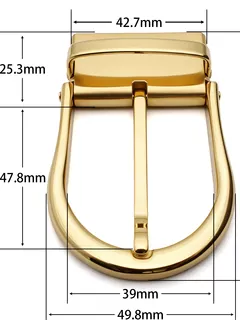 Men's Reversible Rotating U-Shape Pin Belt Buckle, 39mm Inner Width, Horseshoe Metal Belt Buckle Replacement, Gold / Silver / Black