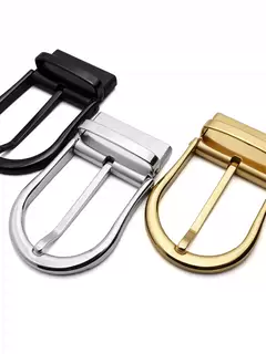 Men's Reversible Rotating U-Shape Pin Belt Buckle, 39mm Inner Width, Horseshoe Metal Belt Buckle Replacement, Gold / Silver / Black