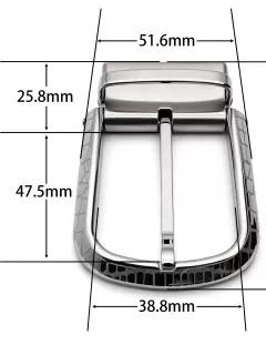 Men's Rotatable Reversible Pin Belt Buckle, 38.8mm Inner Width, Unique Croc Crackle Inlaid Frame Metal Belt Buckle Replacement, Silver / Gold / Matte Black