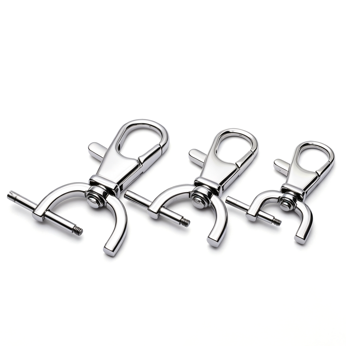 Bag strap D-rings and oval O-rings in multiple sizes