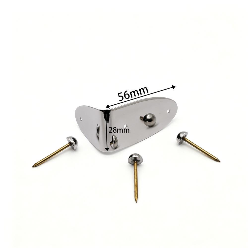 Metal L corner brace for box and trunk reinforcement
