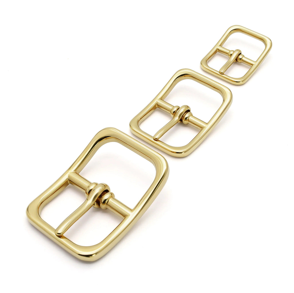 Polished stainless steel center bar pin buckle for straps