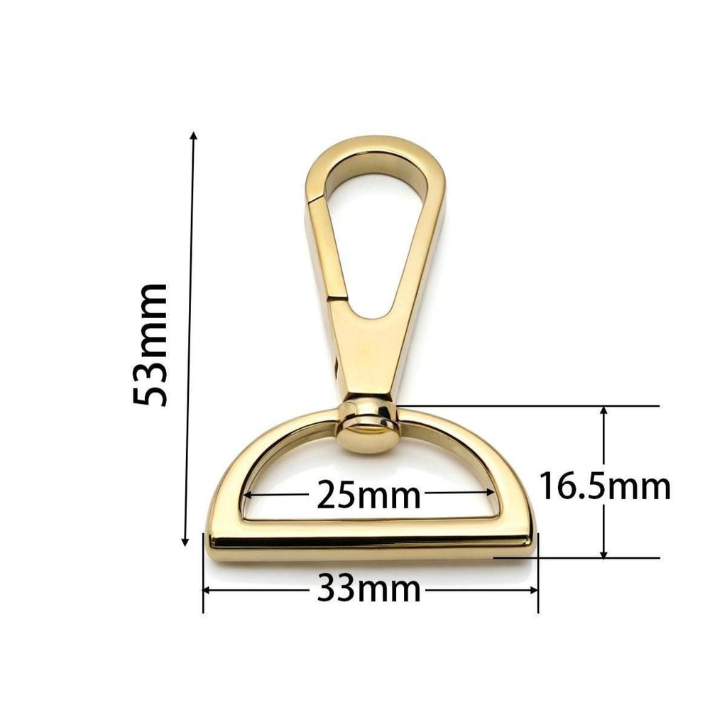 Close-up of 1 inch swivel snap hook for purse straps