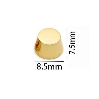 Cone-shaped purse bottom studs in stainless steel finish