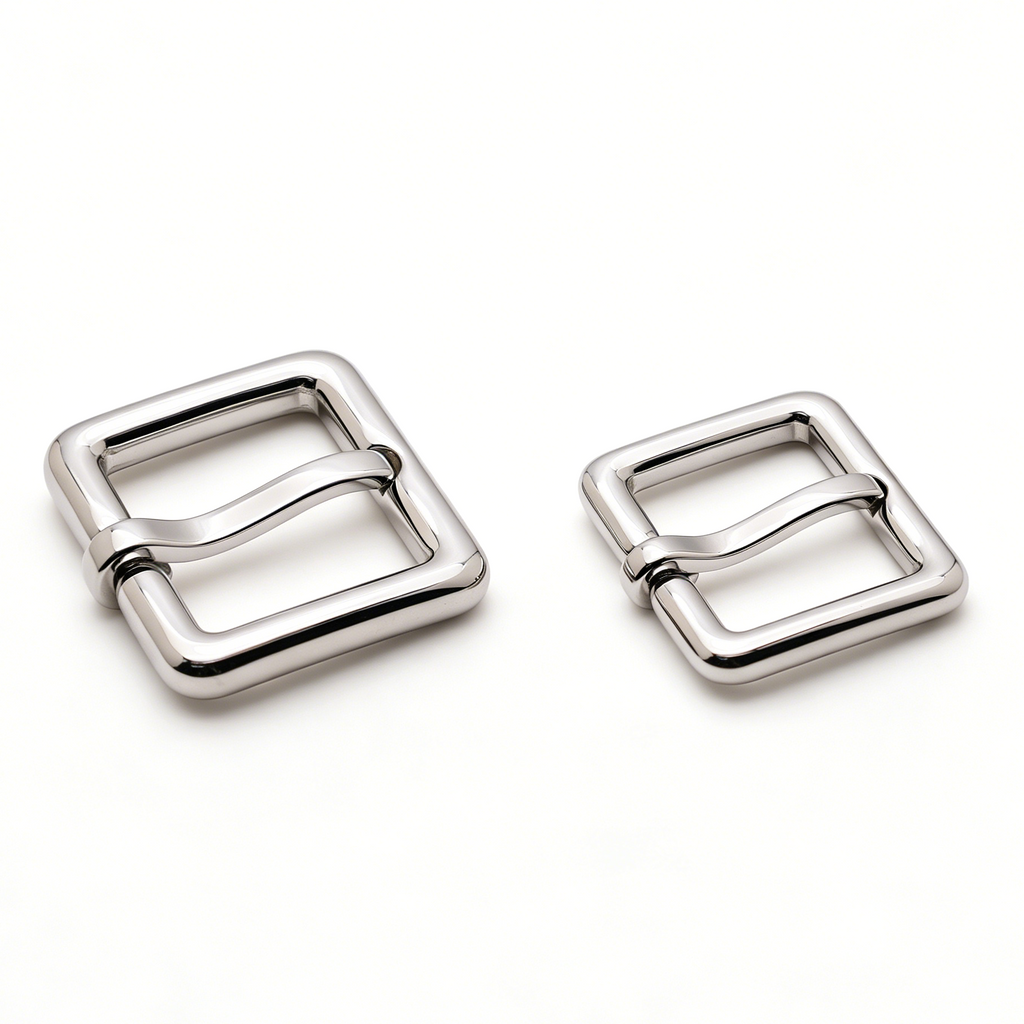 Rectangle pin buckle size detail for bag strap hardware
