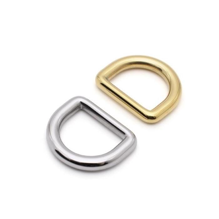Stainless steel D-ring buckle with polished finish