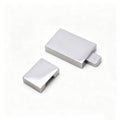 Hidden box latch hardware with two-piece positioning design