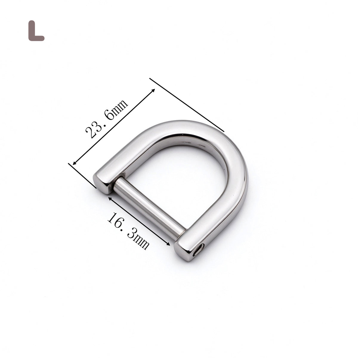 316 Stainless Steel Detachable Screw D Ring | Silver D Shackle for Bag, Purse, Leather Craft Hardware, 5 Sizes Available