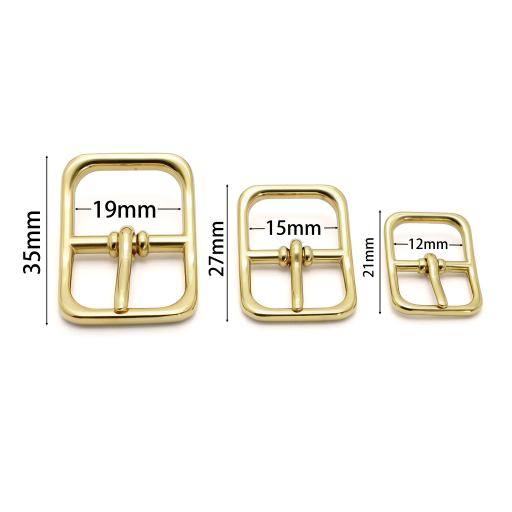 Stainless steel center bar buckle size detail for bag hardware