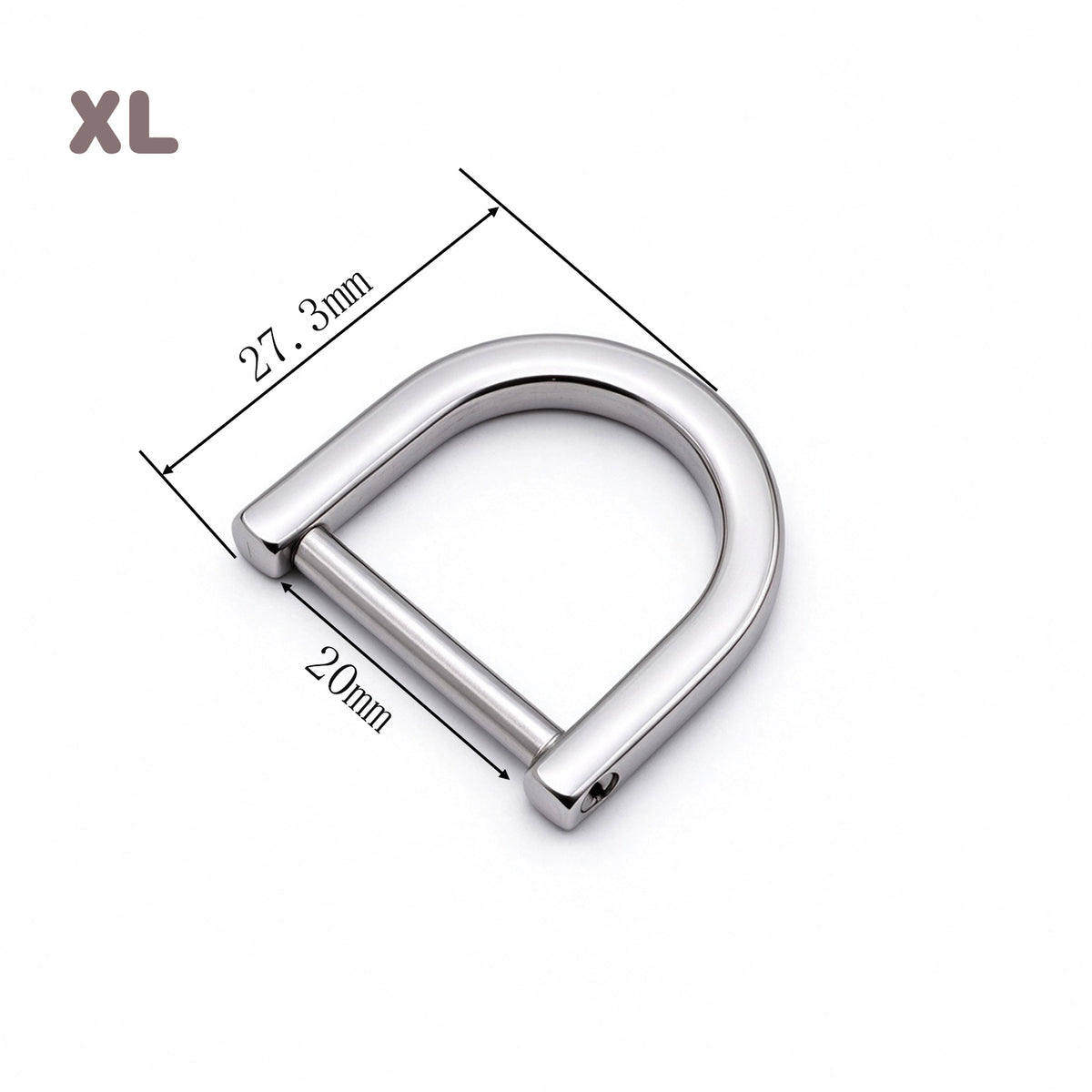 316 Stainless Steel Detachable Screw D Ring | Silver D Shackle for Bag, Purse, Leather Craft Hardware, 5 Sizes Available
