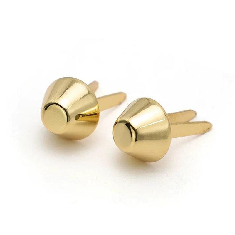 Purse bottom studs in polished gold finish