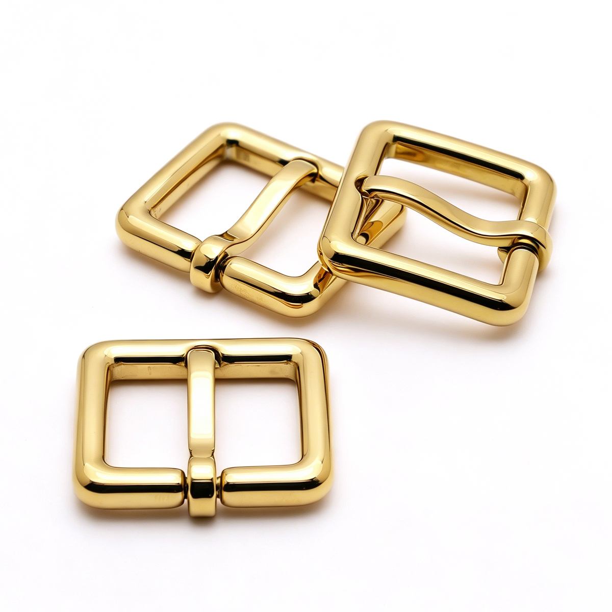 Polished rectangular buckle for handmade leather bags