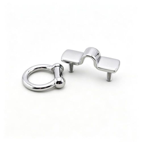 Metal arch bridge handle mount for trunks and bags