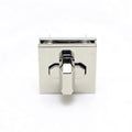 Square metal turn lock clasp for handbag closures