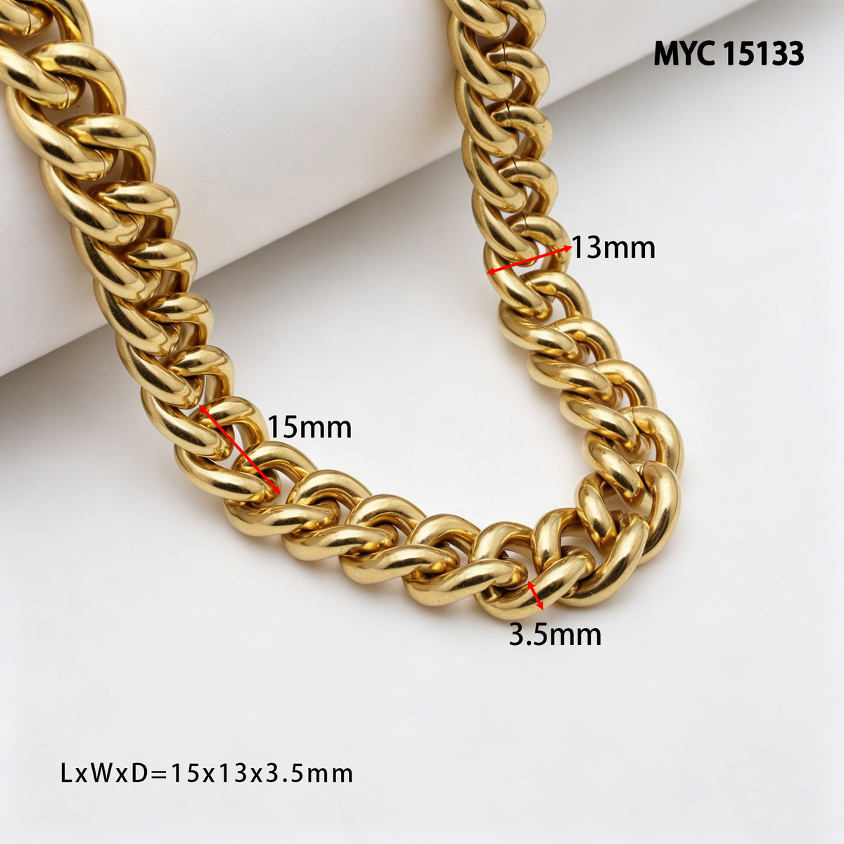 Multi-size metal chain links for leather bag accessories