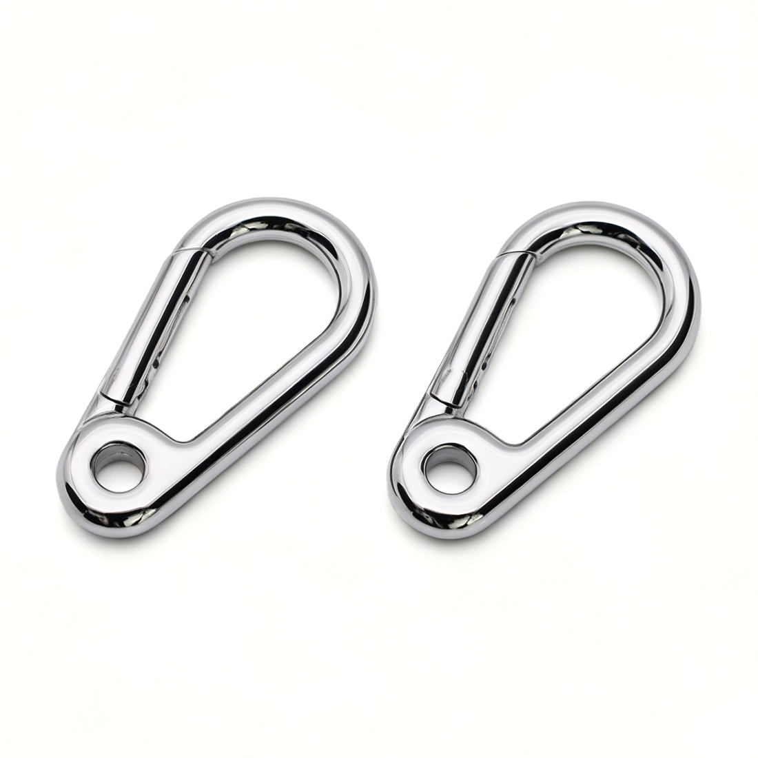 Hook clasp hardware showing polished stainless steel finish