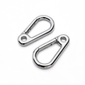 Close-up of stainless steel hook clasp for bag straps