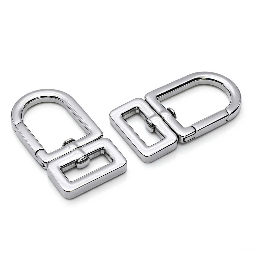 Small rectangle clasp connector for handbag straps