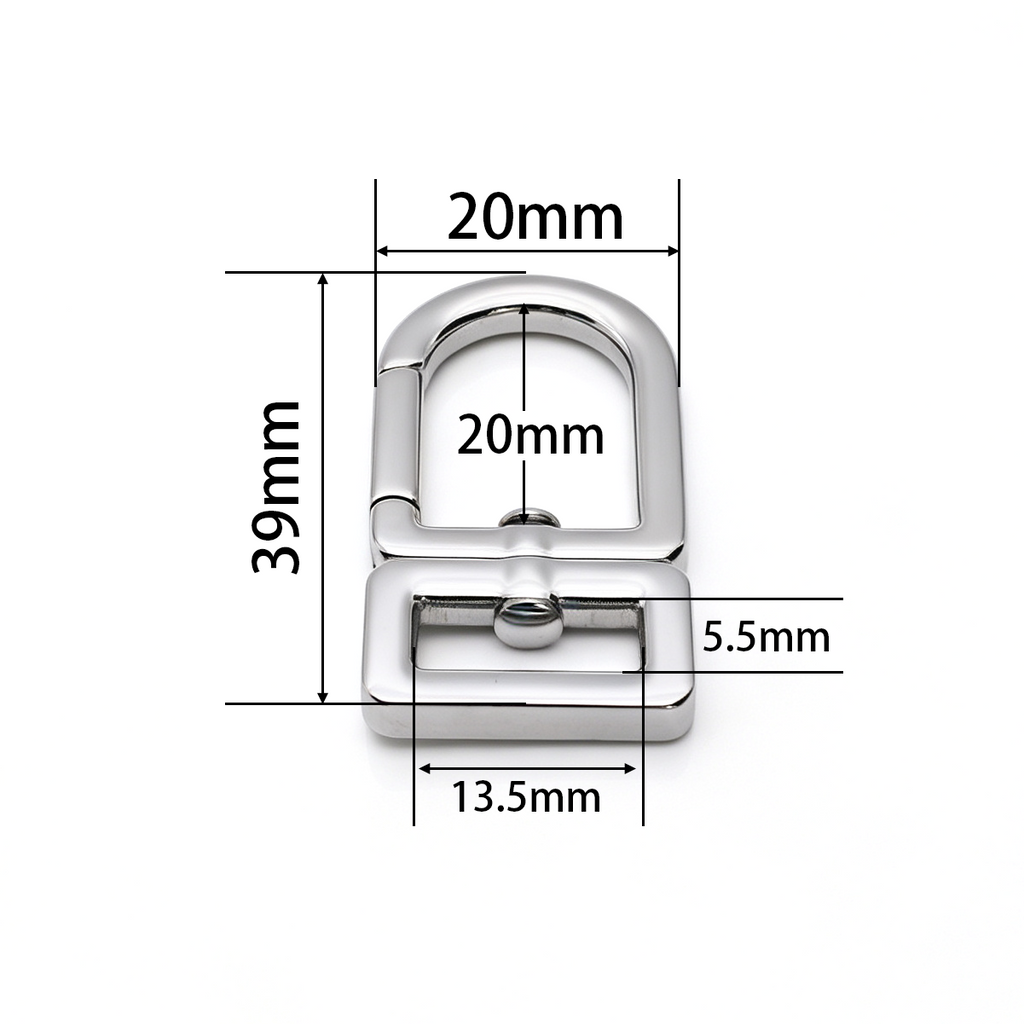 Stainless steel hook clasp showing rectangular frame detail