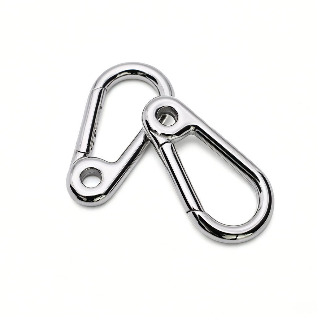 Stainless steel clasp connector for purse straps and bag hardware