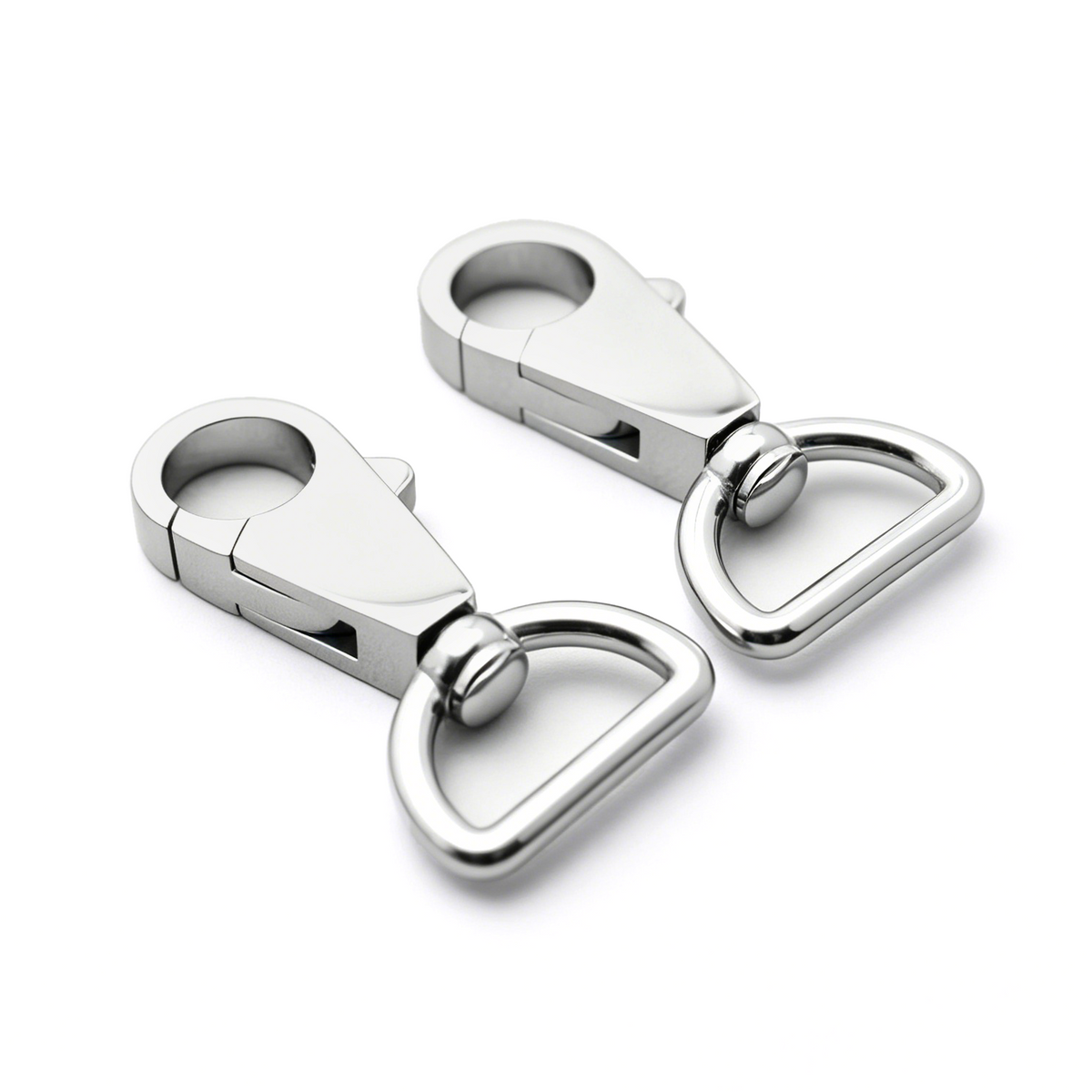 Close-up of flat-tail swivel snap hook for purse straps