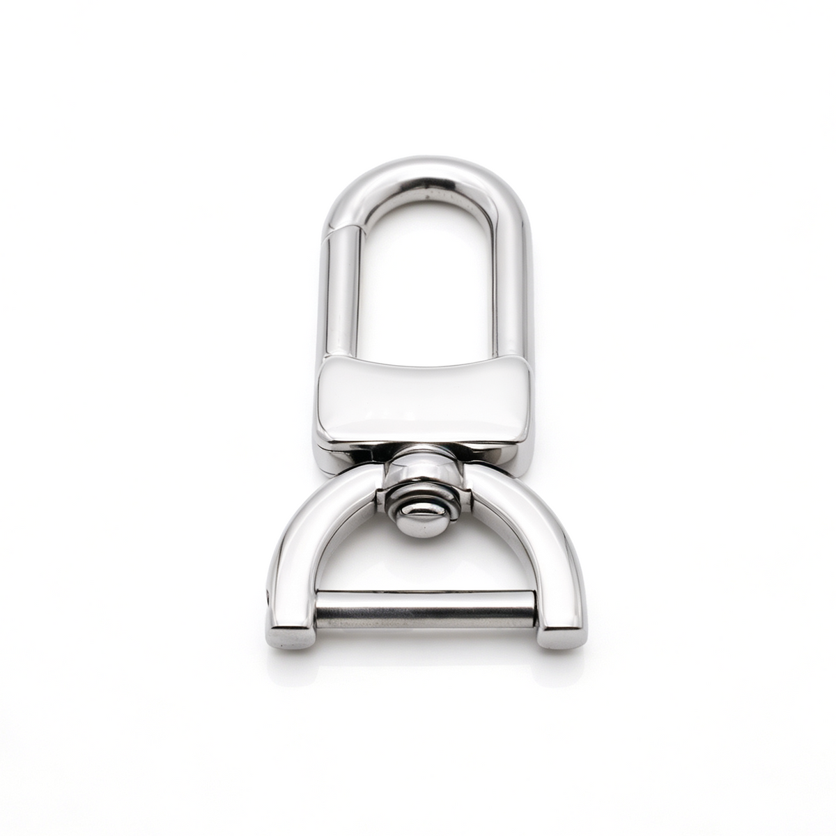 Polished stainless steel hook clasp for handbag strap connectors