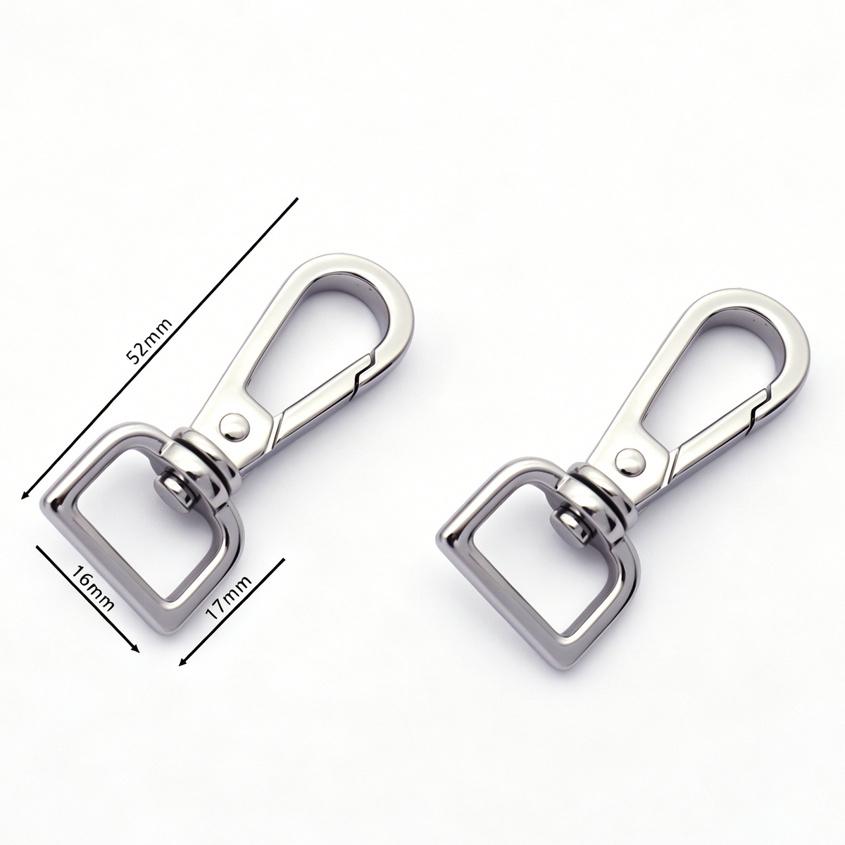 Shoulder strap hook clasp in metal finish for bag making