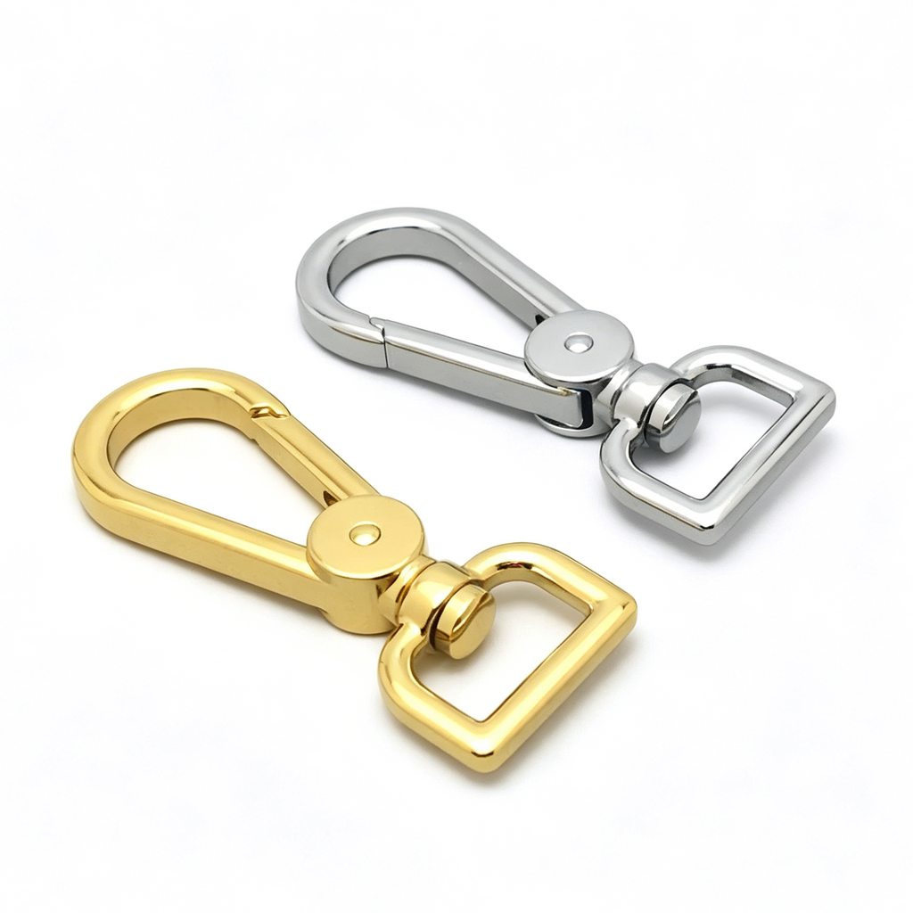 Shoulder strap bag hook clasp showing swivel hardware detail