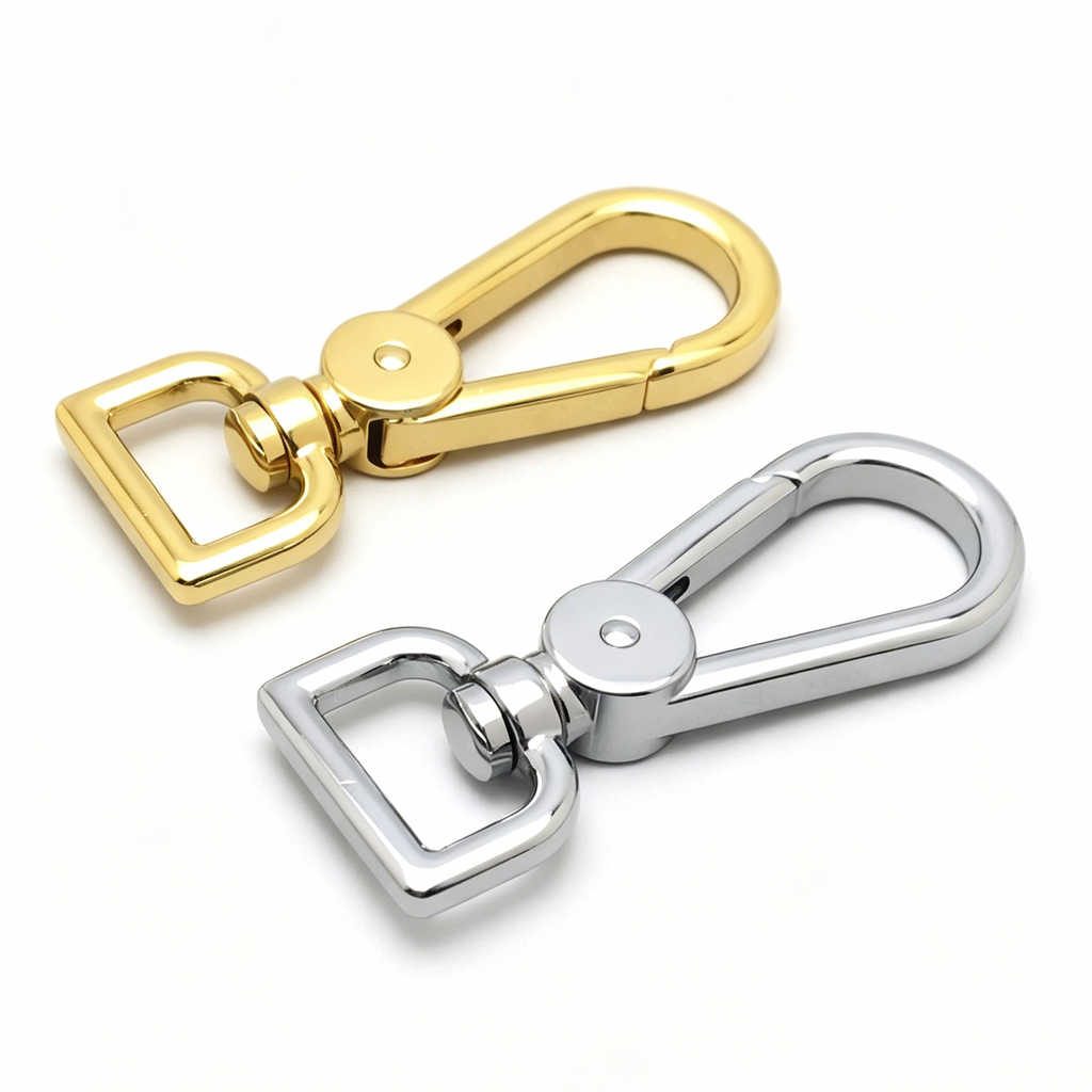 Metal hook clasp hardware for bag straps and leathercraft