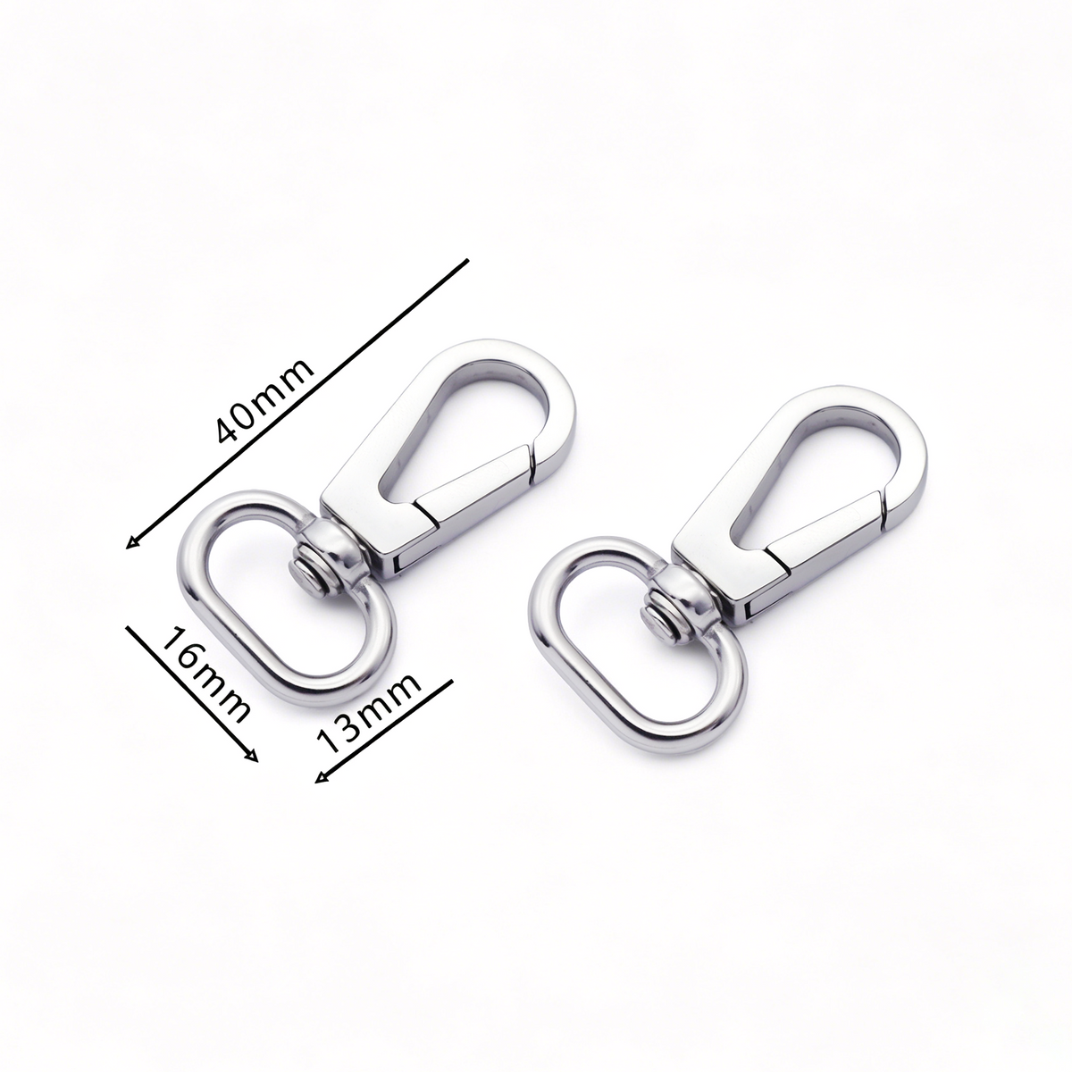 Large ring connector for handbag straps and bag hardware