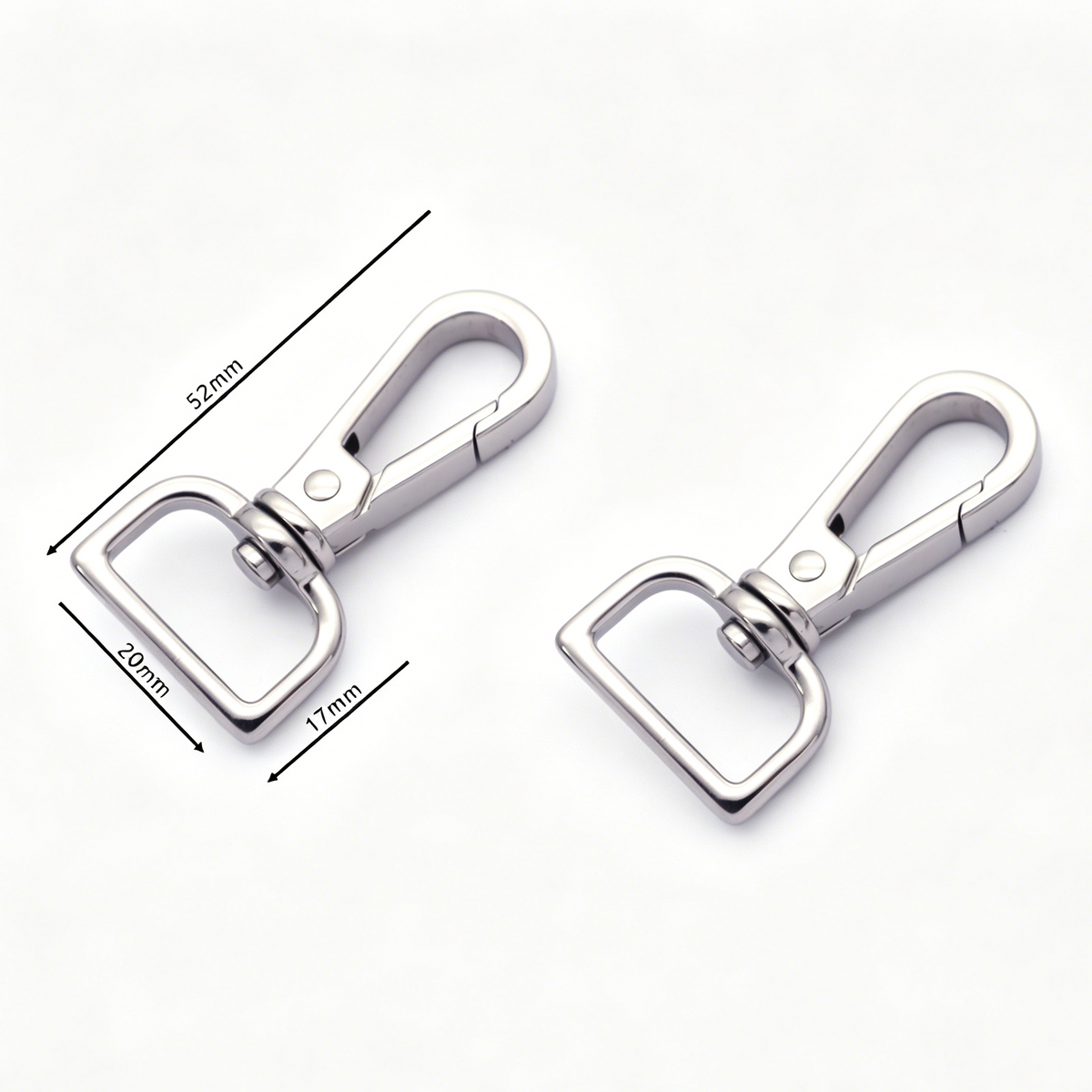 Hook clasp bag hardware for strap connector applications