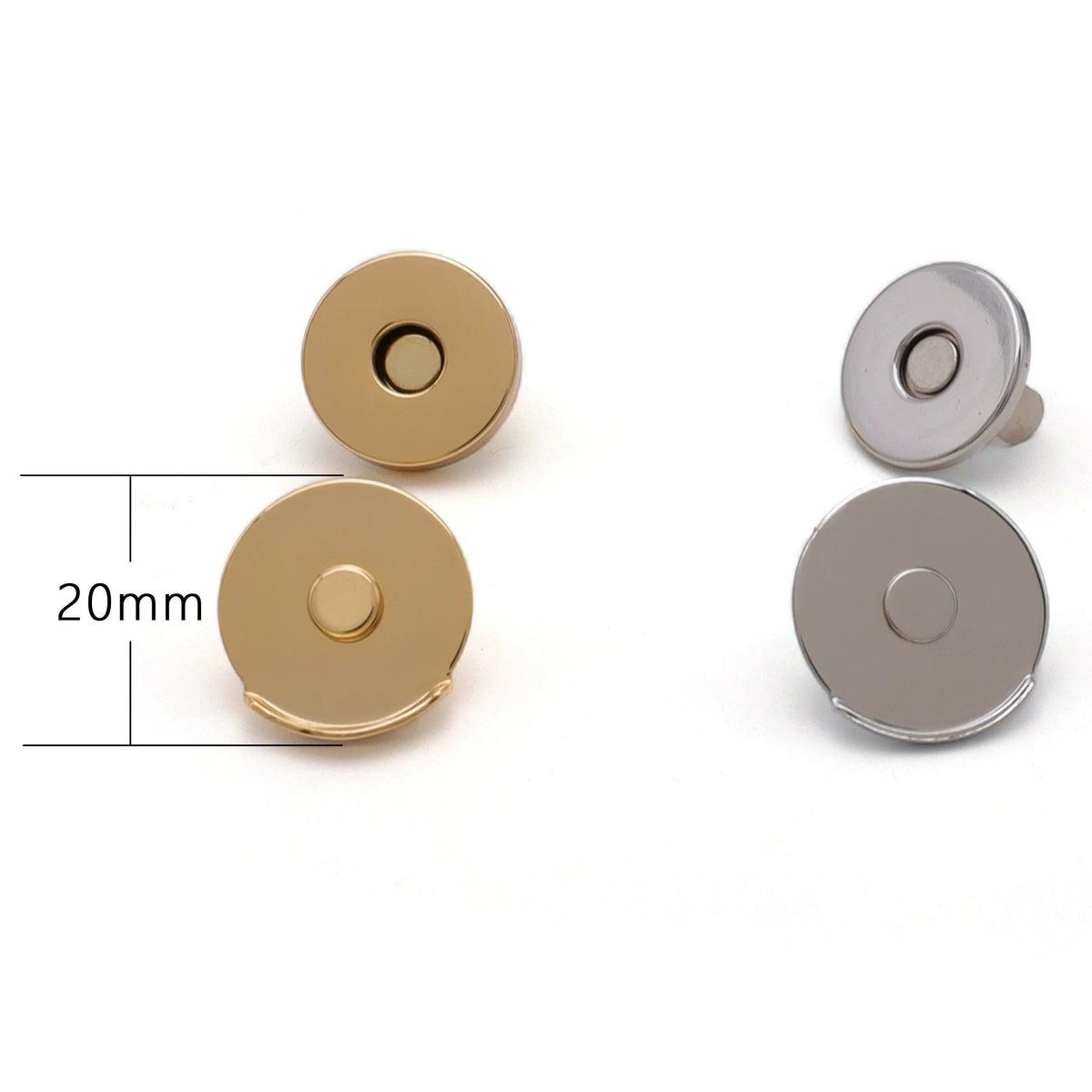 Magnetic purse clasp set for leather craft bag making