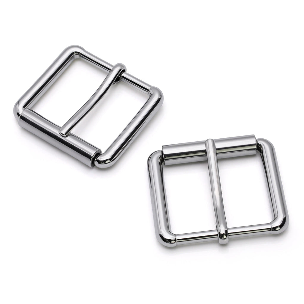 Roller pin buckle showing stainless steel frame detail