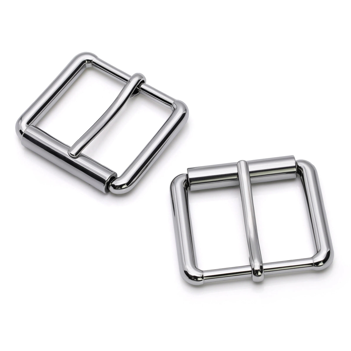 Roller pin buckle showing stainless steel frame detail
