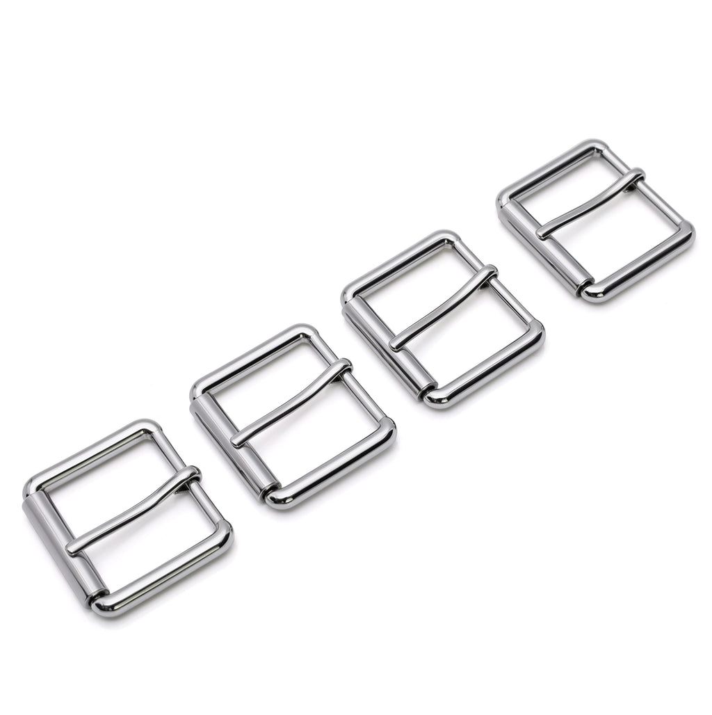 Stainless steel roller buckle side view for strap adjustment