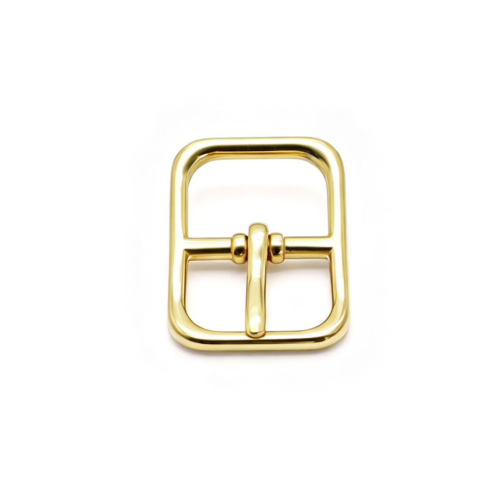 Center bar pin buckle for adjustable handbag straps