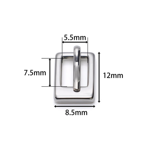 Tiny polished pin buckle hardware for small leather straps