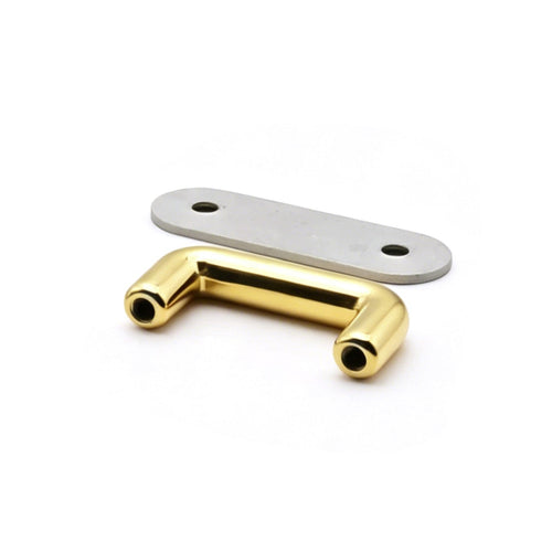 Round tube arch bridge handle mount with back plate, 24mm