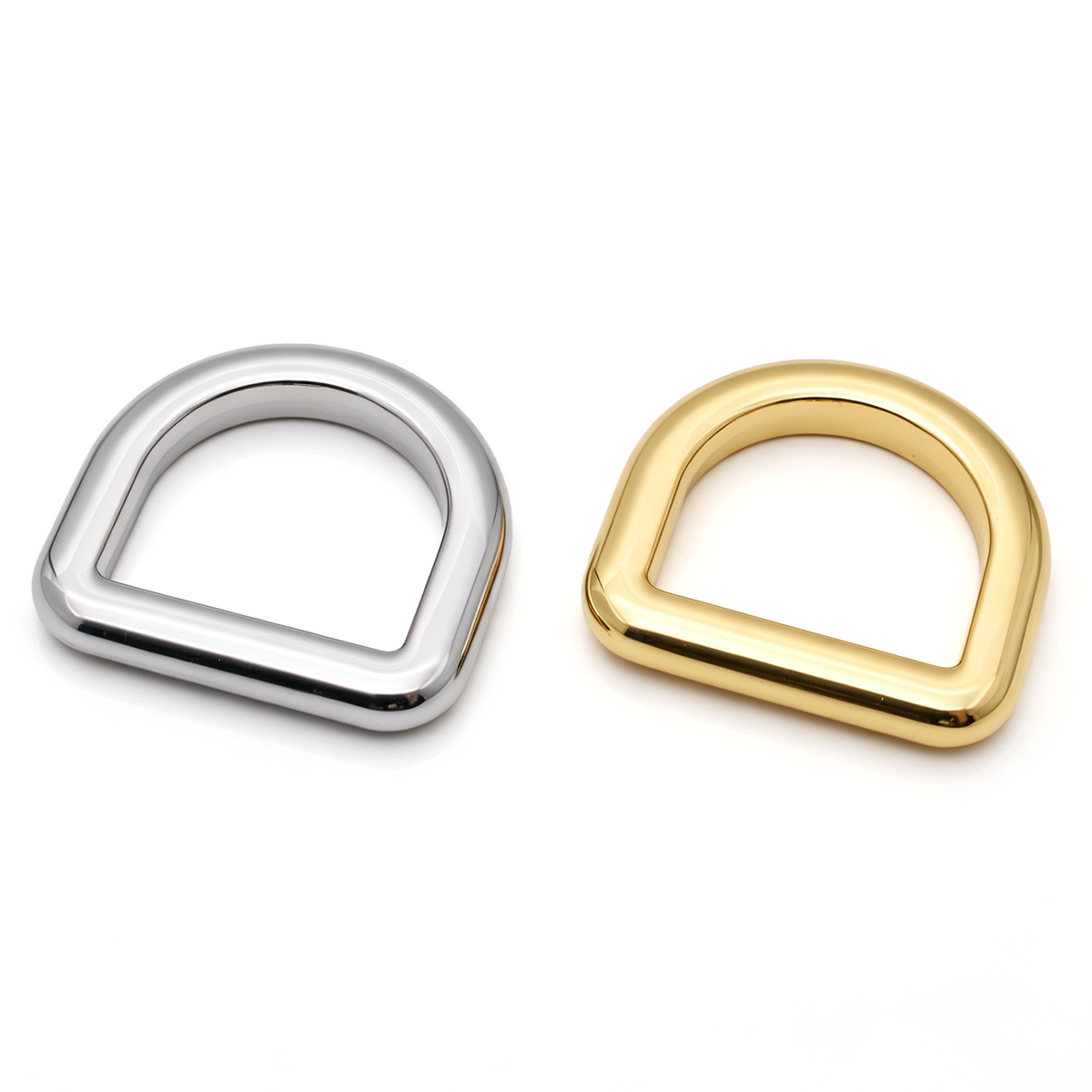 Metal D-ring showing smooth seamless profile
