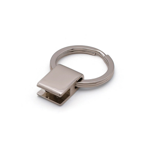 Brass oval key ring for leather keychains, 28x40mm