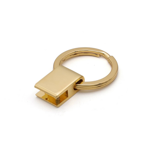 Polished brass oval key ring hardware for key fobs and bag charms