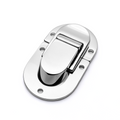 Close-up of oval press lock clasp for cases