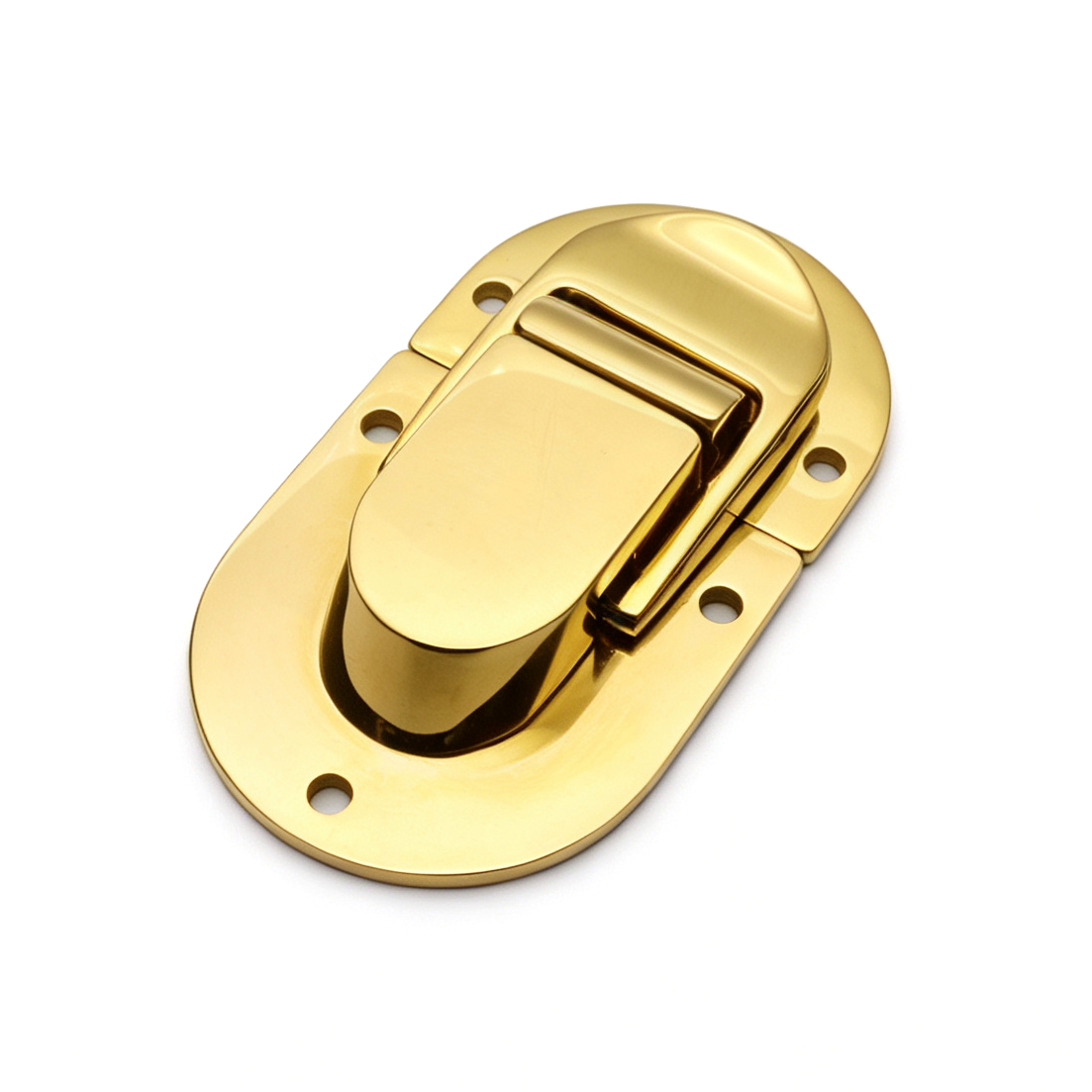 Oval press lock clasp for box lids, 31 x 56mm