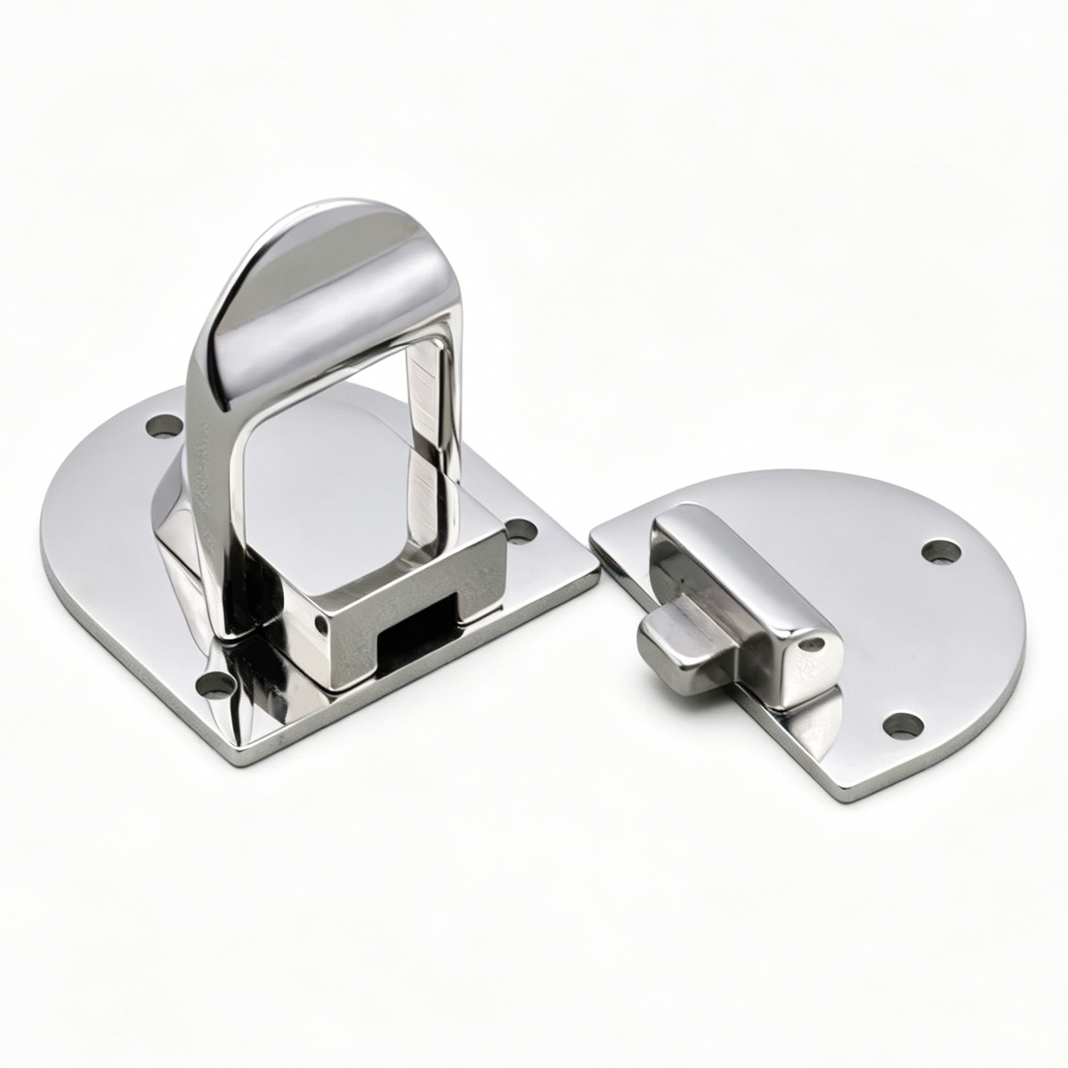 Press lock clasp set for wooden boxes and cases